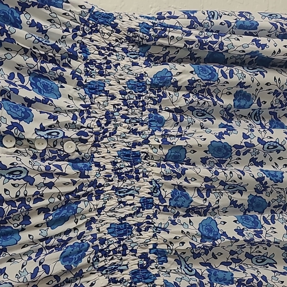 Abel the Label Wild Bloom Tiered Flowy Boho Floral Maxi Blue Floral Size M - Picture 3 of 9